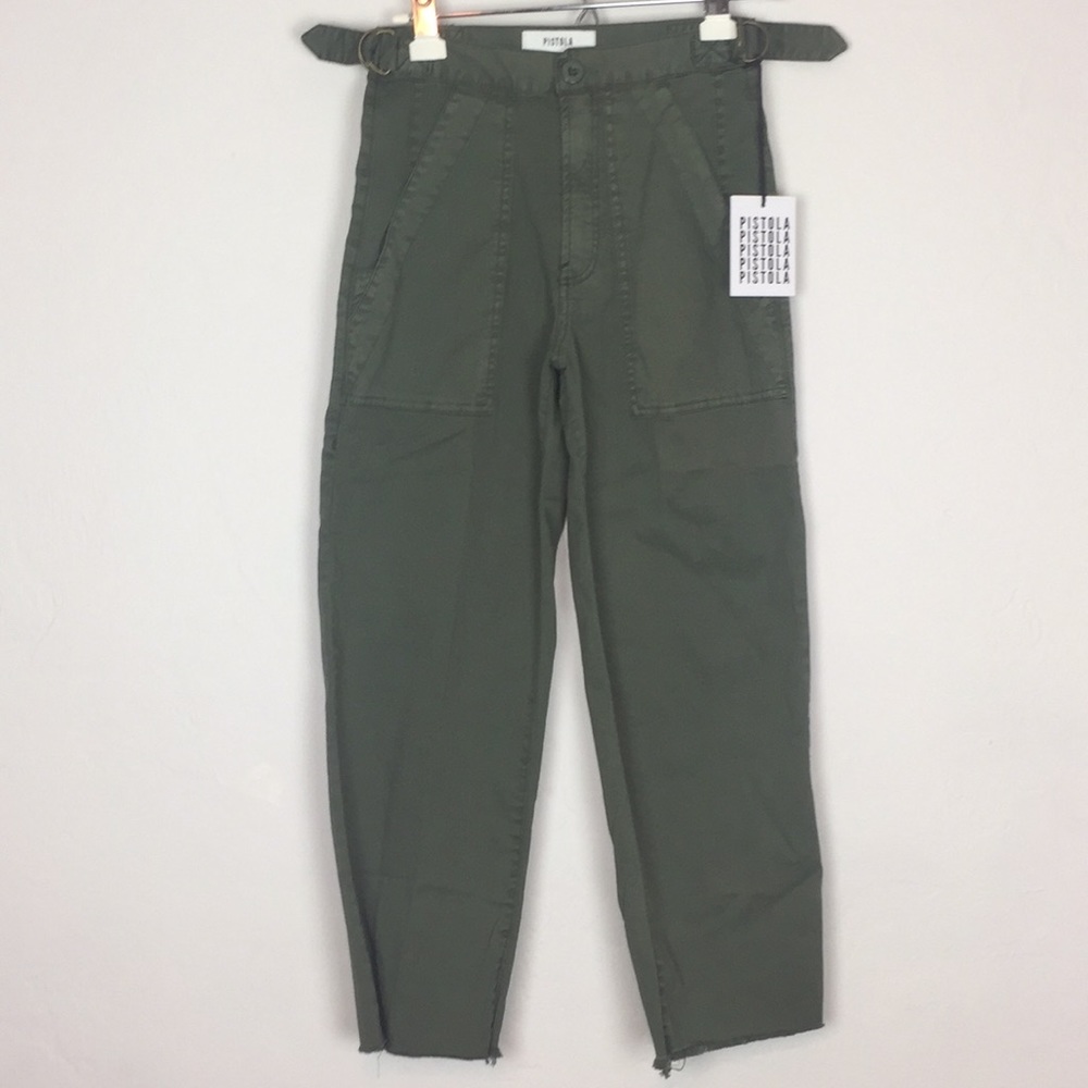 PISTOLA MILITARY STYLE CROPPED ROUGH HEM PANTS